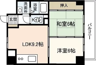 フレア21三滝【8階】の間取り