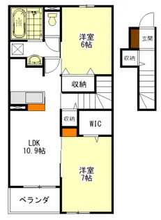 プリティハウス若津 II【2階】の間取り