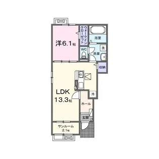 シャルマンドミール I【1階】の間取り