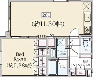 ReveResidence初台【2階】の間取り