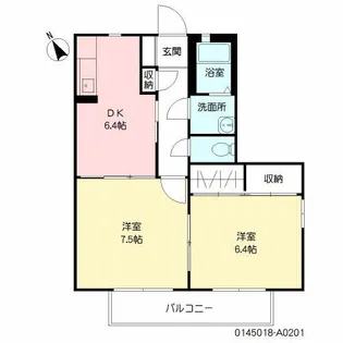 カメリアタウン 壱番館【2階】の間取り