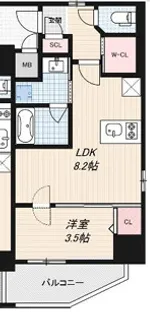 リアライズ布施駅前【8階】の間取り