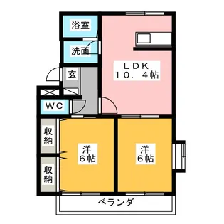 ラバーズハイム弐番館【1階】の間取り