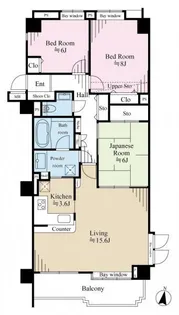 コスモ横濱山手ヒルズ【2階】の間取り