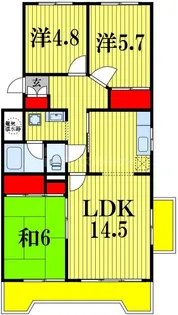 柏中央シティハイツ【3階】の間取り