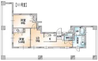 マルメゾン浅草橋【5階】の間取り