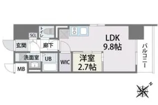 ラクラス博多II【5階】の間取り