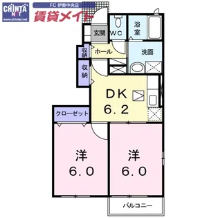 ジャン・ボヌール II【1階】の間取り
