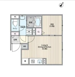 エルファーロ目黒I【2階】の間取り