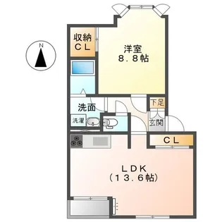 ルーラル宮前 B棟【2階】の間取り