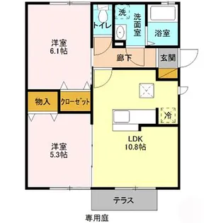 コスモ AB(上高津)【1階】の間取り