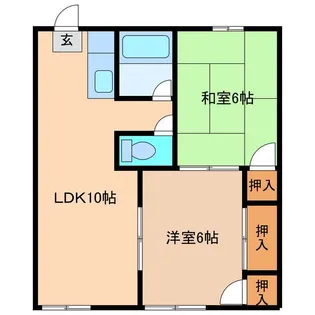 コーポ野田 2号棟【2階】の間取り