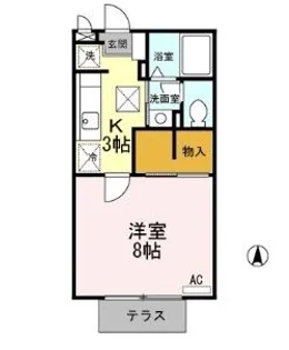 ル クレール ブラン AB【1階】の間取り
