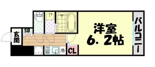 グランエクラ今宮戎【10階】の間取り