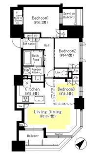 フレンシア築地【5階】の間取り