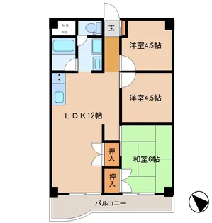 ルミウス旭町【3階】の間取り