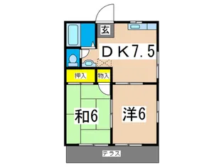 ハイムマルチョウB棟【1階】の間取り