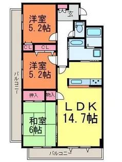 ダイアパレス東堀通 (401)【4階】の間取り