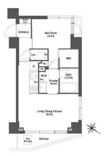 ディームス目黒行人坂【3階】の間取り