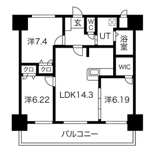 アルティザ仙台花京院【9階】の間取り