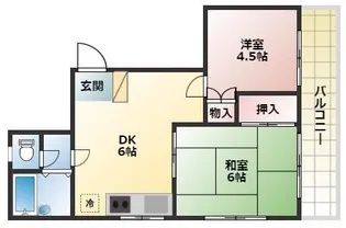 南部ハイツ【4階】の間取り
