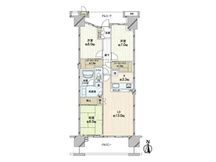 東京フロンティアシティ パーク&パークス【5階】の間取り