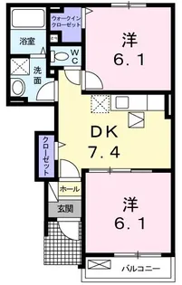 アウローラ ヌフI【1階】の間取り