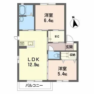 シャーメゾン・ファミーユ D棟【2階】の間取り