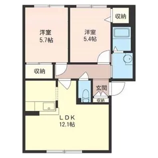 コスモ湘南B【1階】の間取り