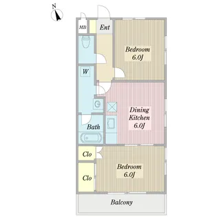 タウンコート室町II【2階】の間取り