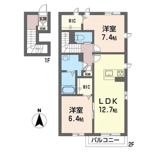 カーサ プロヌーブ【2階】の間取り