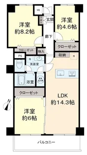 高尾パークハイツ B棟【5階】の間取り