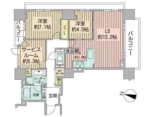 シティハウス大通西7丁目【3階】の間取り