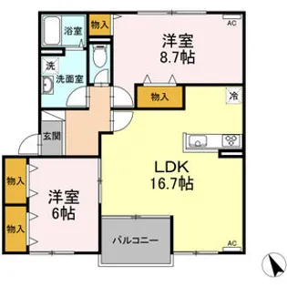 リバーサイドシャトー A【2階】の間取り