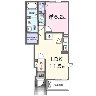アヴァンセ オオクテ【1階】の間取り