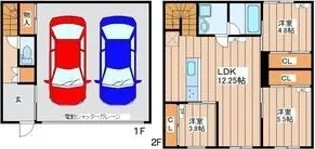 Garage Villa Shivers A【2階】の間取り