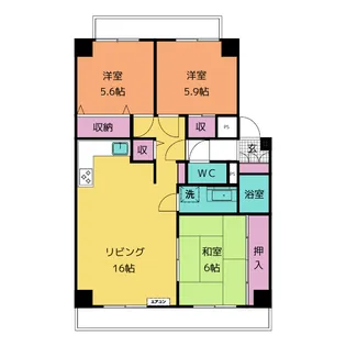 アケボノタウン柱【3階】の間取り
