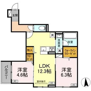 セレスティア鹿浜【2階】の間取り