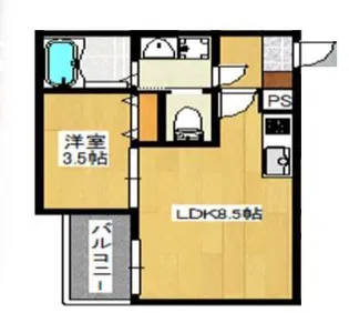 ALEGRIA道明寺II【2階】の間取り