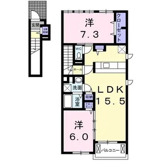 ヴィオラ 渡【2階】の間取り