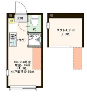 ハーモニーテラス南阿佐ヶ谷【2階】の間取り