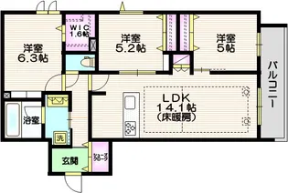 領家プライムコートI【3階】の間取り