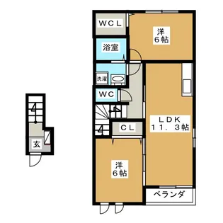 セピアコートA【2階】の間取り