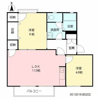 フレグランスひろせ B棟【2階】の間取り