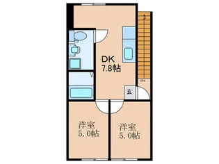 西野大鳥井ハイツ【2階】の間取り