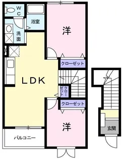 サンハルムB【2階】の間取り