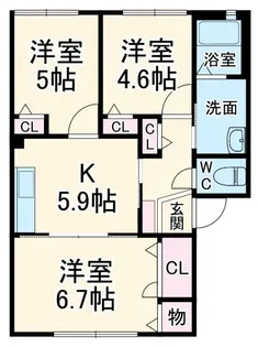 シュライン宮西A【1階】の間取り