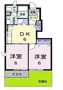 メゾン シャンティ B【1階】の間取り