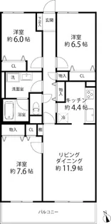 TRガーデン蕨【4階】の間取り