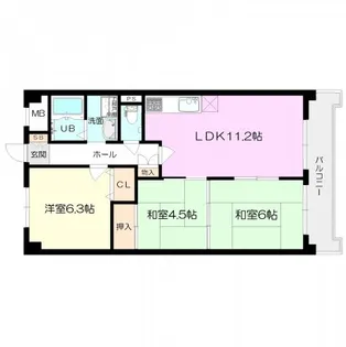 エクシード園田I【3階】の間取り